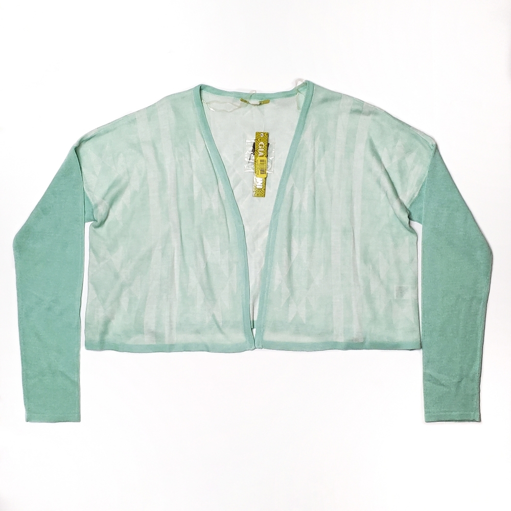 Gianni Bini Open Cardigan Sweater Green Medium